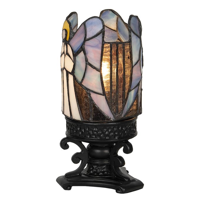 Lumilamp Tiffany Tafellamp Engel Ø 13x25 cm Grijs Glas