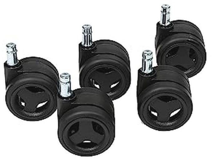 Bureaustoelwielen voor harde vloeren set van 5 stuks 11 mm/65 mm zwart