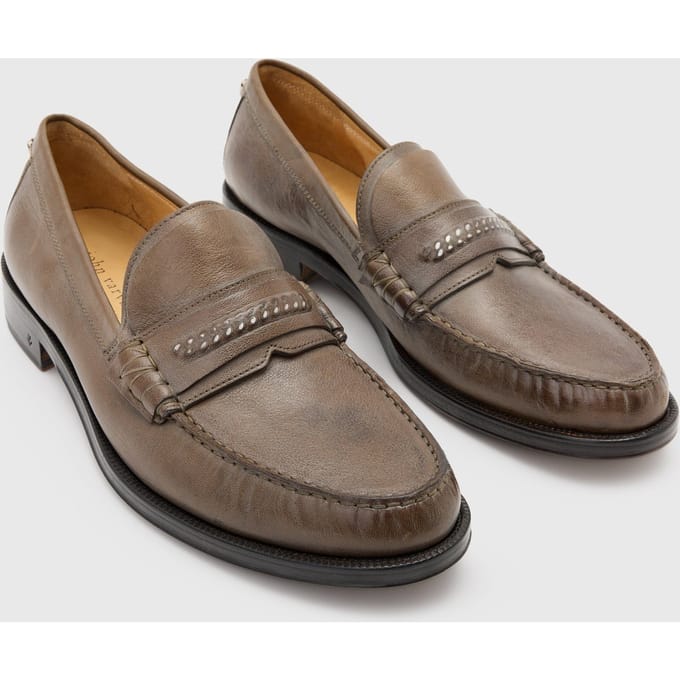 John Varvatos Hawthorne Chain Loafer Charcoal Maat: 12 | Instappers Outlet | Heren | Grijs