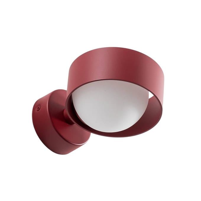 Argon Wandlamp Mado van glas en staal, rood