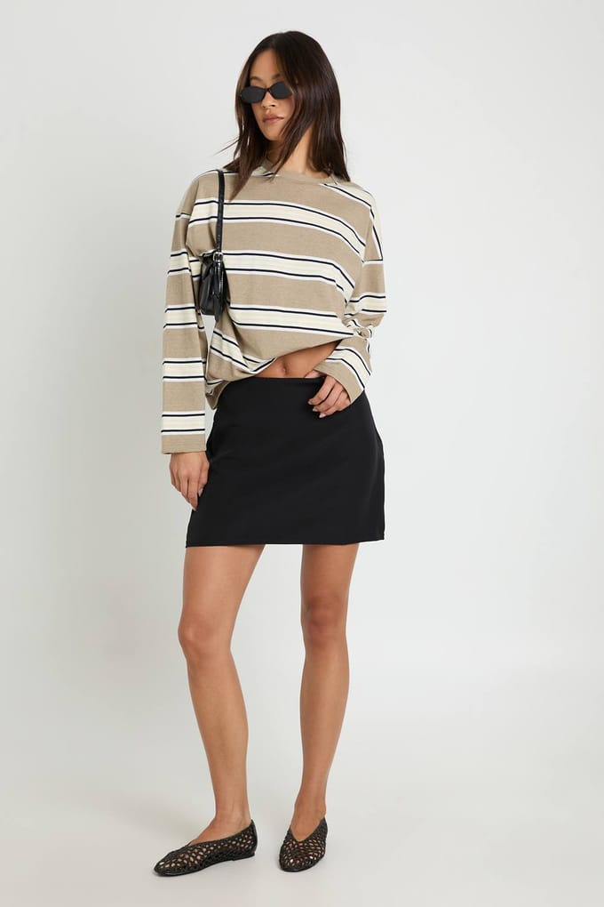 boohoo Dames Tall Basic Geweven Minirok | Black | Maat: 14