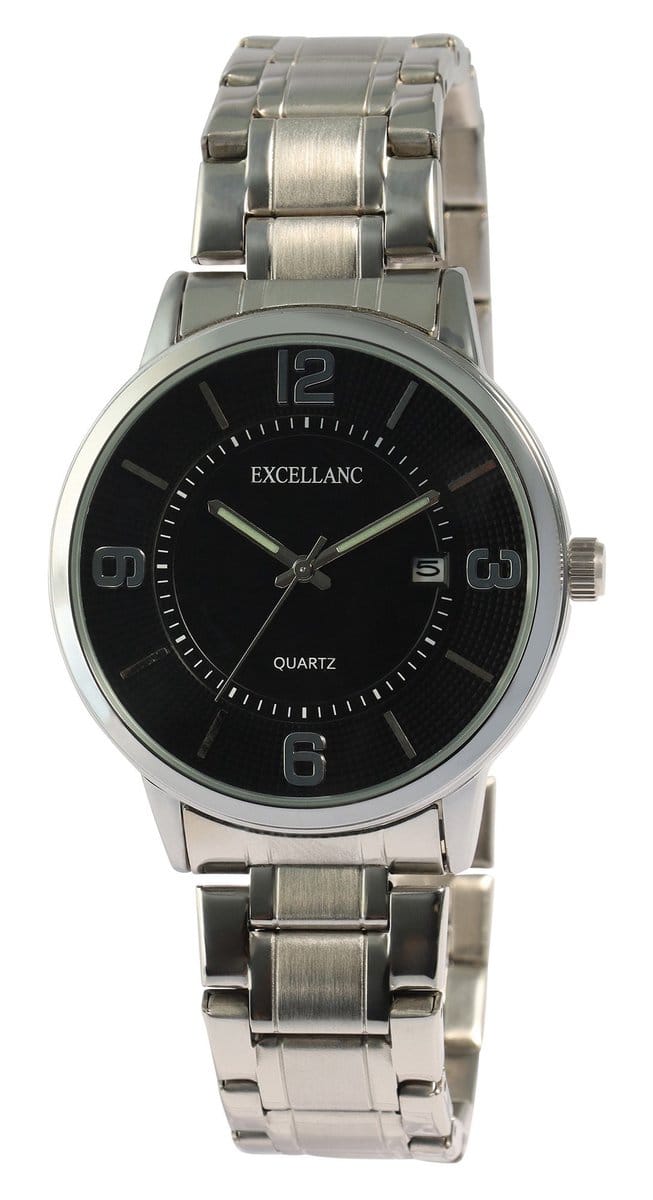 EXCELLANC Herenhorloge metaal Datumsweergave