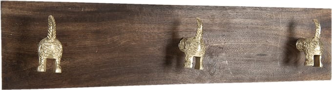 Clayre & Eef Wandkapstok 44x8x10 cm Bruin Hout
