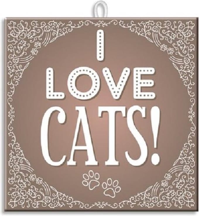 Paperdreams - Slogan tegel - I love cats