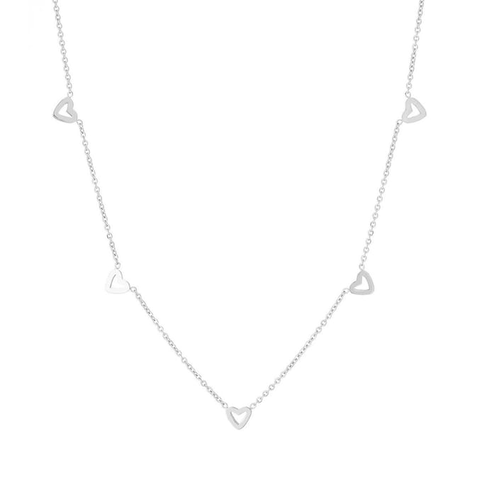 JewelGalerie- Ketting - Open Hart - Zilver