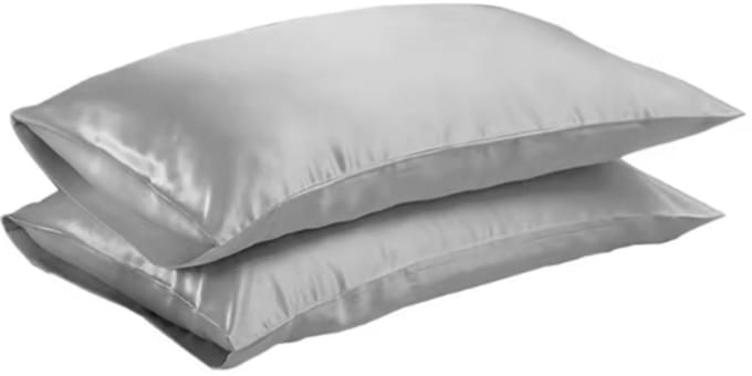 Satijn Kussenslopen - Glans Satijn - 48x74 cm - Zacht & Ademend - Luxe Kussensloop Set - 2 Stuks - Grijs