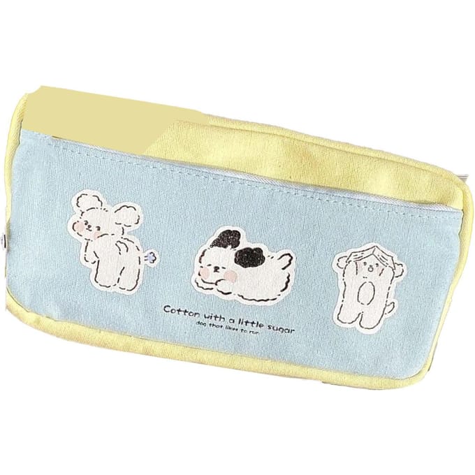 Grote Etui Multipurpose Schattig Grote Capaciteit Meerdere Vakken Draagbaar Canvas Etui beige