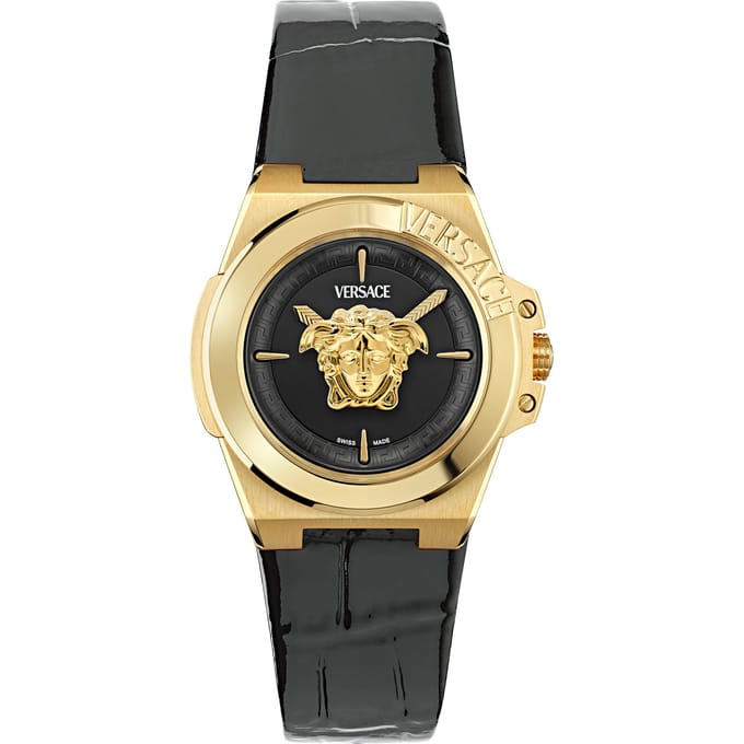 Versace Hera VE8D00324 Horloge - Leer - Zwart - Ø 37 mm