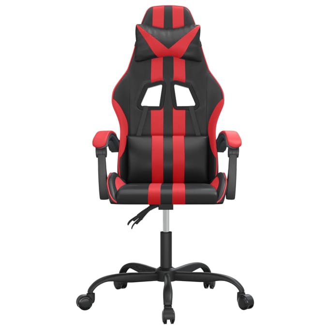 vidaXL - Gamestoel - draaibaar - kunstleer - zwart - en - rood
