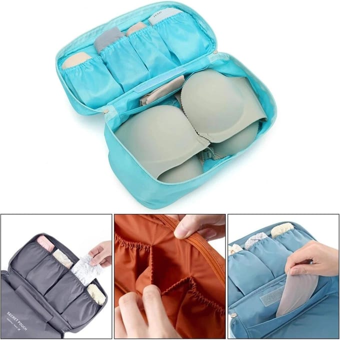 Draagbare Reistassen Multi-functionele BH Ondergoed Organizer Tassen Toilettas Make-up Tas voor Buitenreizen roze
