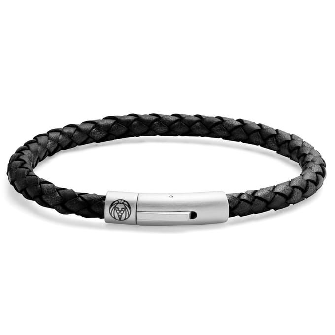 Zwarte Leren Bolo Armband