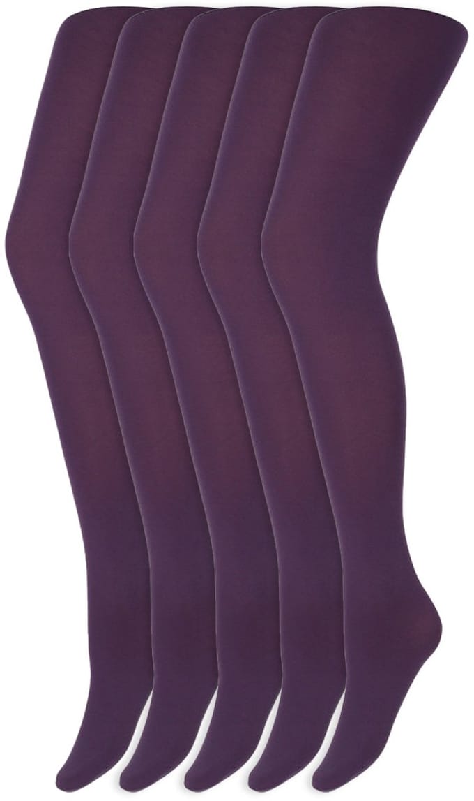 Gekleurde Panty’S | Micro | 60 Denier | Merk: Marianne | Maat: S T/M Xxl | Kleur: Donker Paars | 5 Paar