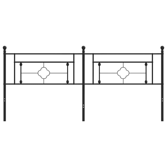 vidaXL - Vervangend - hoofdbord - 193 - cm - metaal - zwart