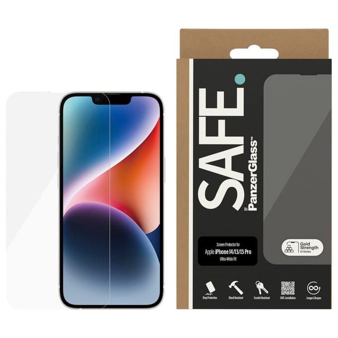 PanzerGlass Screenprotector geschikt voor Apple iPhone 14 Glazen | PanzerGlass SAFE Screenprotector - Case Friendly