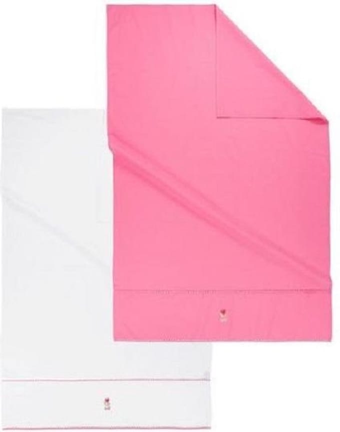 Lief Lifestyle! wieglaken 80x100 cm wit/roze (2 stuks)