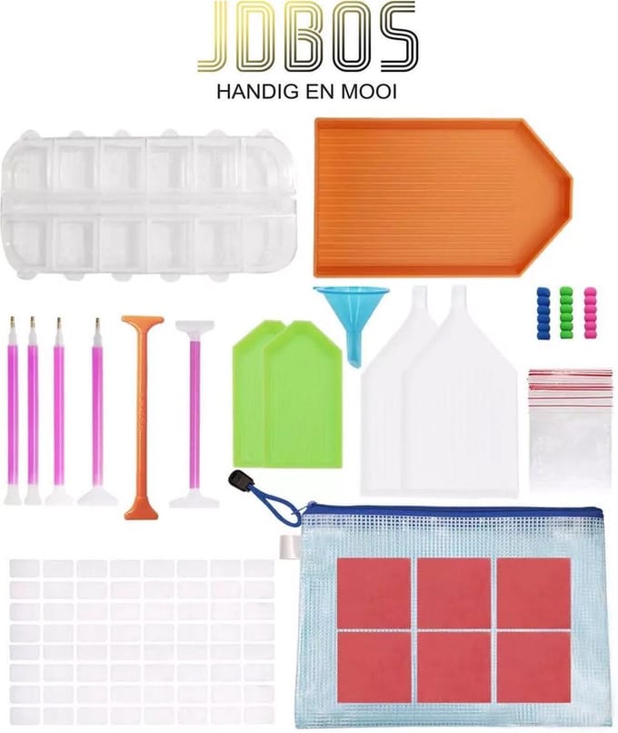 JDBOS ® Diamond painting opbergdoos - pen - wax - accessoires - 24-delige set