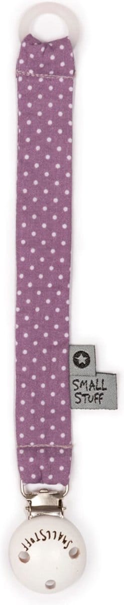 Smallstuff Fopspeenketting-speenkoord-paars-oud roze met stippen-22 cm