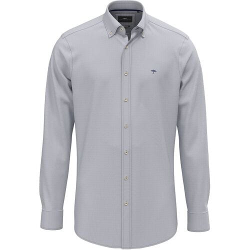 Fynch-Hatton Overhemd Washed Oxford Solid Color Kent Collar Misty Blue / male