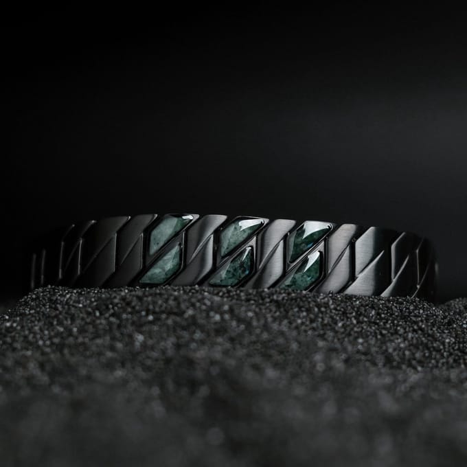 Holzkern armband Bariton (Marmer-Zwart)