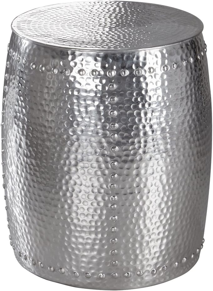 Bijzettafel PEDRO aluminium zilver 49 cm hoog - WL5.469