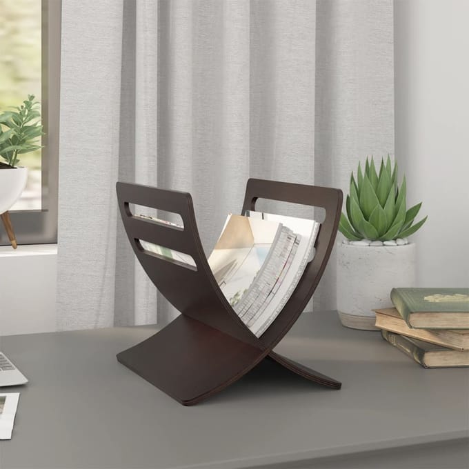 vidaXL - Tijdschriftenrek - vloermodel - hout - bruin