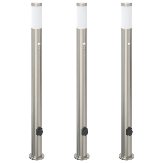 vidaXL Bolderverlichting met sensor en stopcontact 3 stuks 110 cm