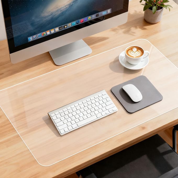 Unyqoos® Transparante en bureau-onderlegger voor optimale bescherming en comfort