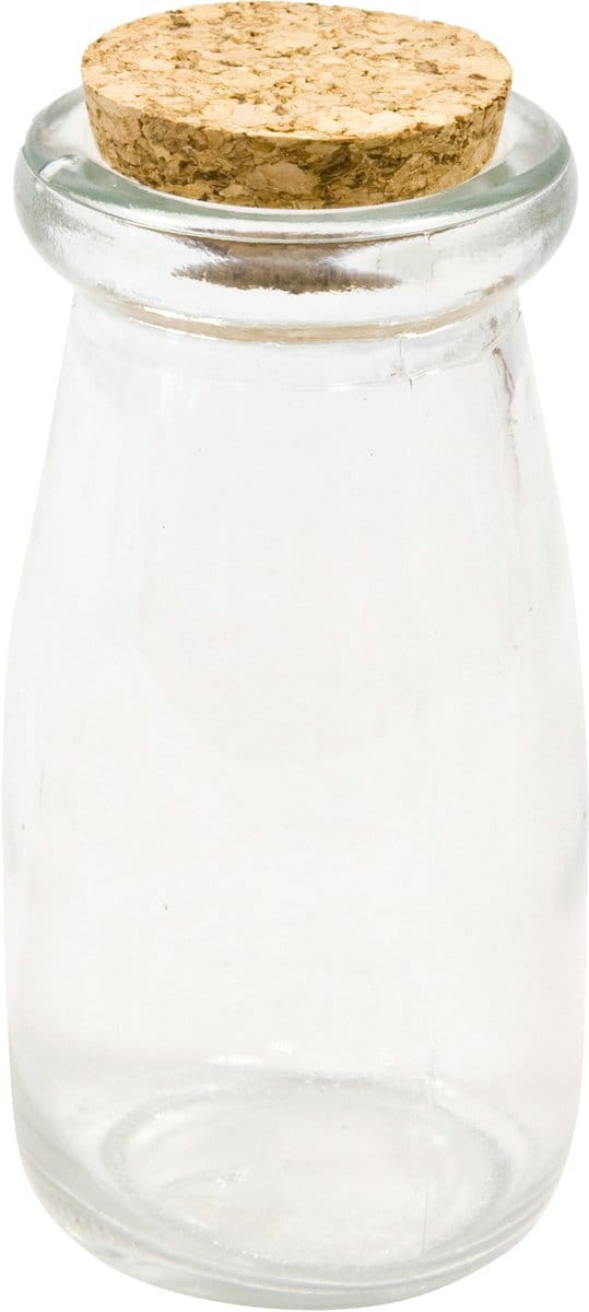 HOBI - Glazen fles met kurken stop 9,5 cm transparant voor candy bar
