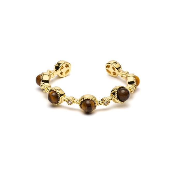 Open ring met tijgeroog – ±2 cm