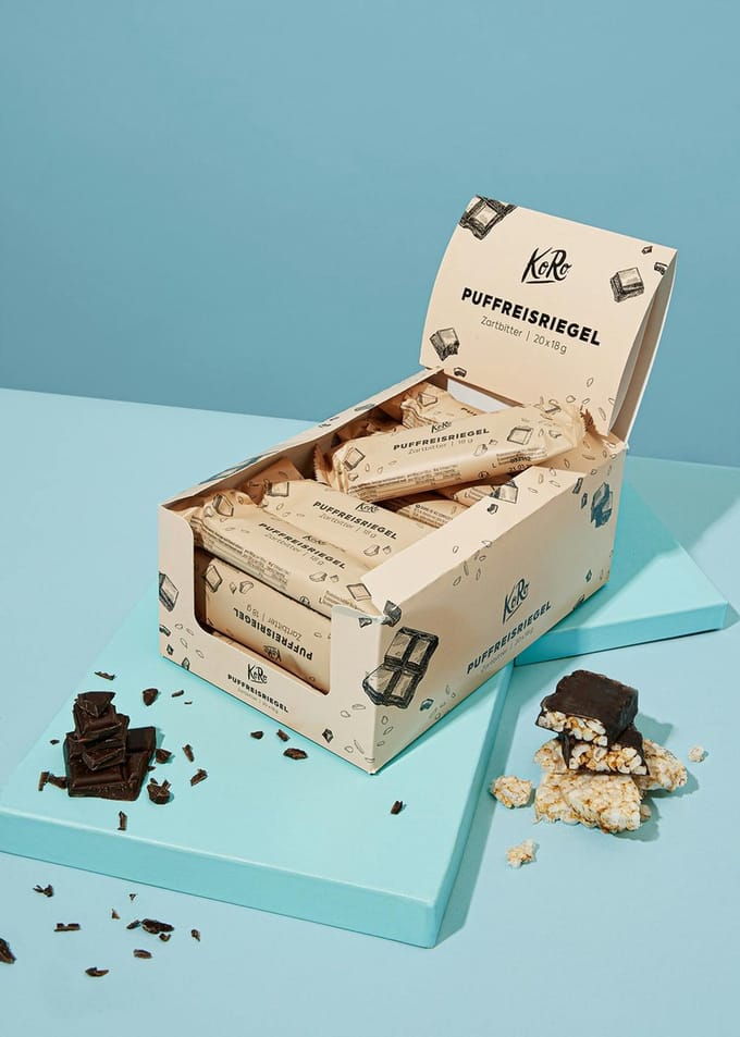 KoRo | Gepofterijstreep met pure chocolade 20 x 18 g