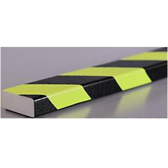 Oppervlaktebescherming type D, 1 m/stuk, geel/zwart, fluorescerend (bij daglicht), magnetisch