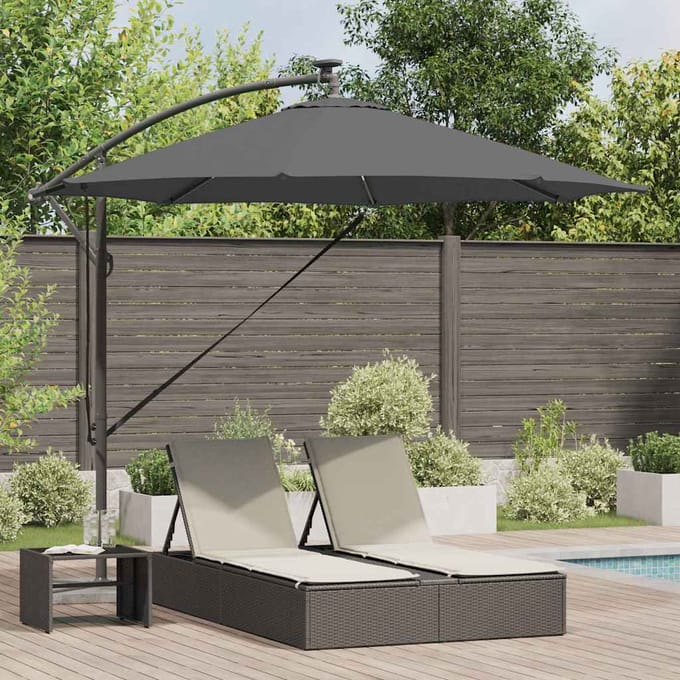 vidaXL - Parasol - 294 - x - 294 - x - 248 - cm - Polyester - en - Aluminium - Antraciet
