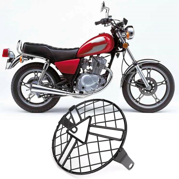 Motorfiets Koplamp Beschermrooster Koplamp Grill Cover Beschermer Past voor CG125 GN125 black