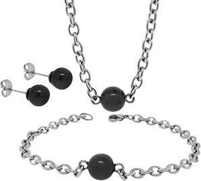 Montebello Set Polytoca - 316L Staal - Oorbellen - Armband - Ketting - 3-delig