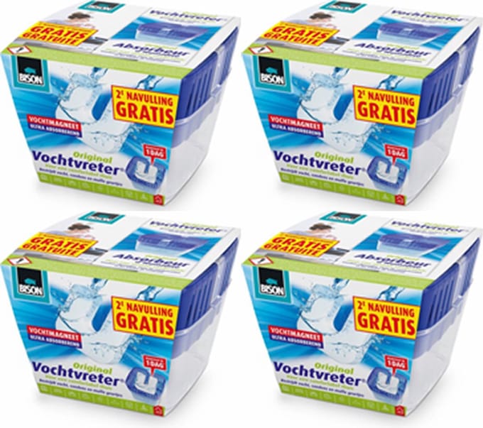 4x Bison® Vochtvreter - 2de navullinig gratis