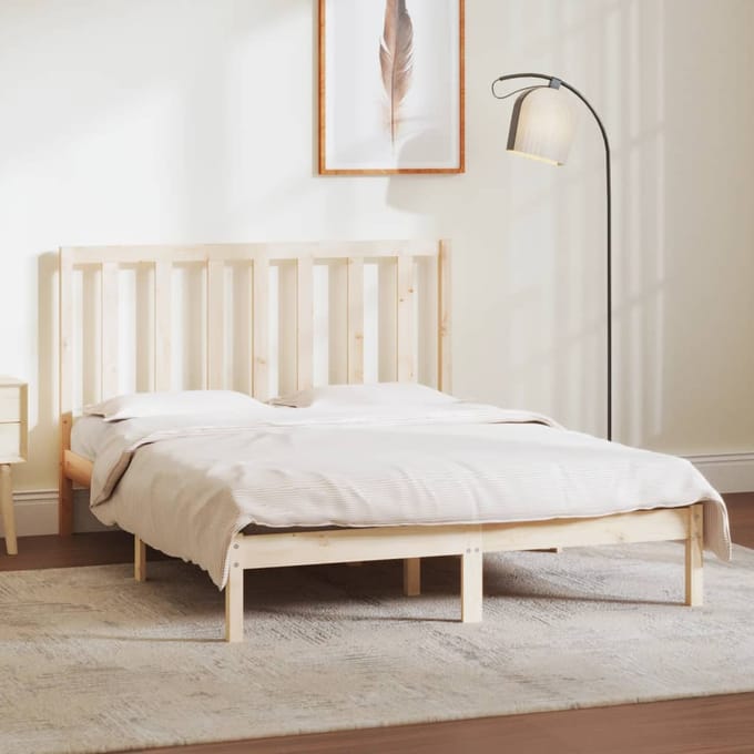 vidaXL - Bedframe - zonder - matras - massief - grenenhout - 135x190 - cm