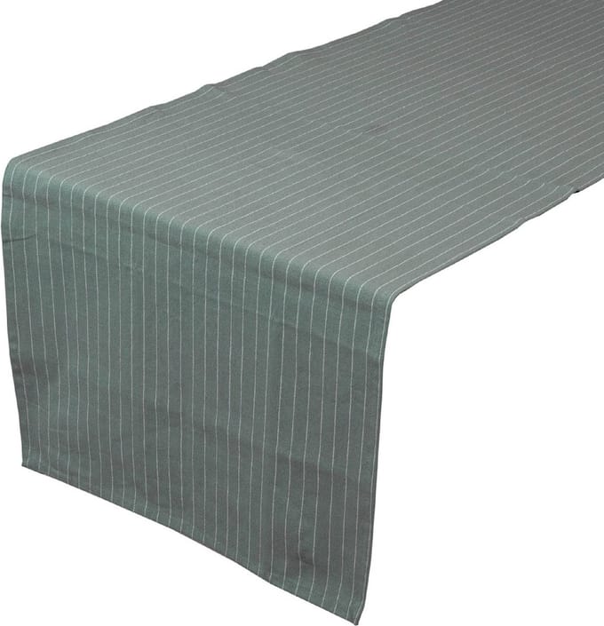Pinstripe Tafelloper sage groen 50x140cm