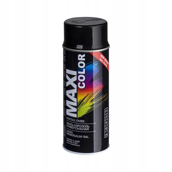 Acryl Spuitlak Zwart Glanzend Ral9005 400Ml Maxi Kleur Motip