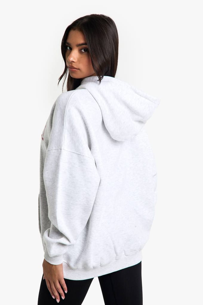 boohoo Dames Houston Slogan Oversized Hoodie | Asgrijs | Maat: Small