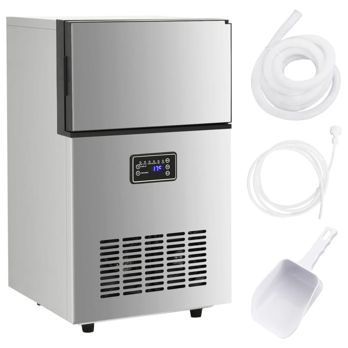 vidaXL IJsblokjesmachine 45 kg / 24 u zilverkleurig