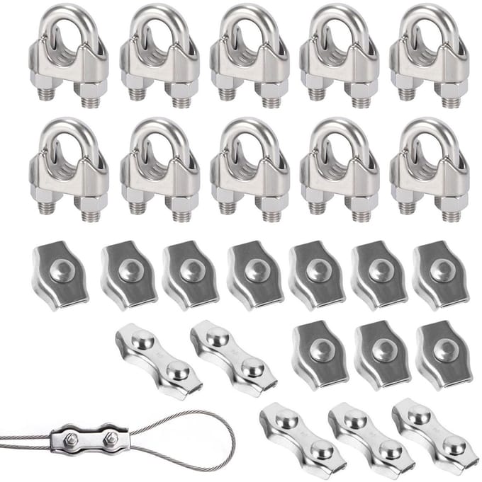 Set van 25 Kabelclips, 3 Verschillende Types voor Kabeldiameter 3 mm, Ideaal voor Kabels, Kledinglijnen en Tuinconstructies