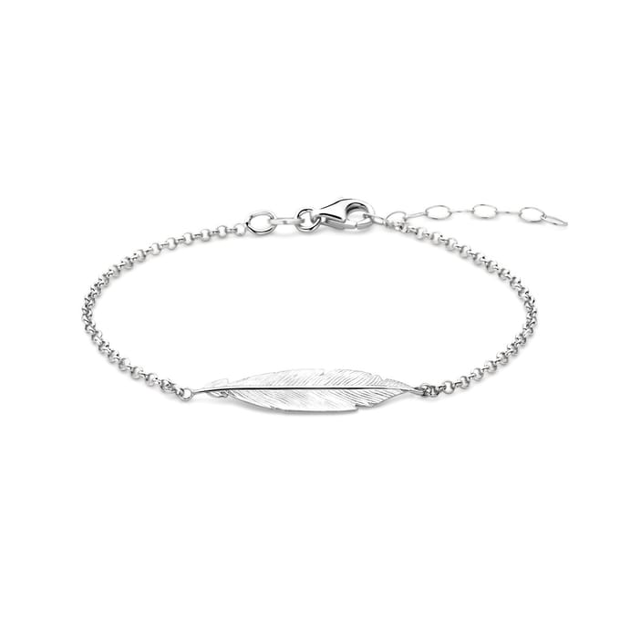 Glams armband veer 1,8 mm 16,5 + 2,5 cm - Zilver
