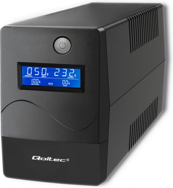 Qoltec Monolith - Zasilacz awaryjny UPS - 450VA - 240W - LCD - USB - RJ45