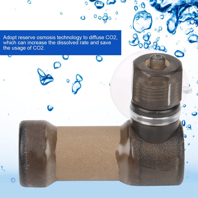 Eenvoudige Koolstofdioxide Diffuser CO2 Verstuiver voor Super Visbak Aquarium Apparatuur(Bruin, L)
