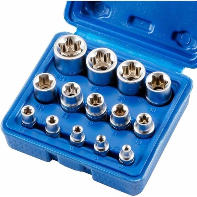 14-delige E4-E24 E-Torx Hex Vrouwelijke Doppenset