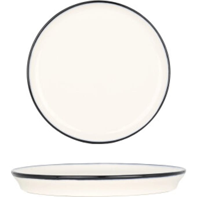 Bonna Dessertbord - Linea Black - Porselein - 16 cm - set van 6