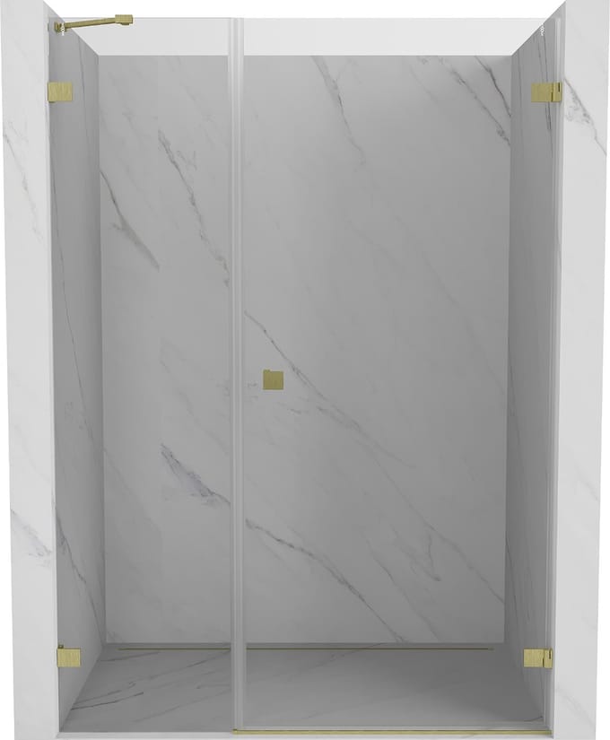 Mexen Lunar-B draaideur douche rechts 140 , transparant, goud geborsteld - 832S-140-050-55-00-P