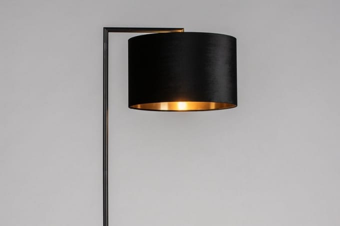 Lumidora Vloerlamp 31087 - BRED - E27 - Zwart - Goud - Metaal