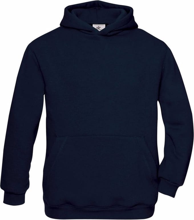 B&C Hooded Sweater - navy blauw - trui met capuchon - kinderen 152/164