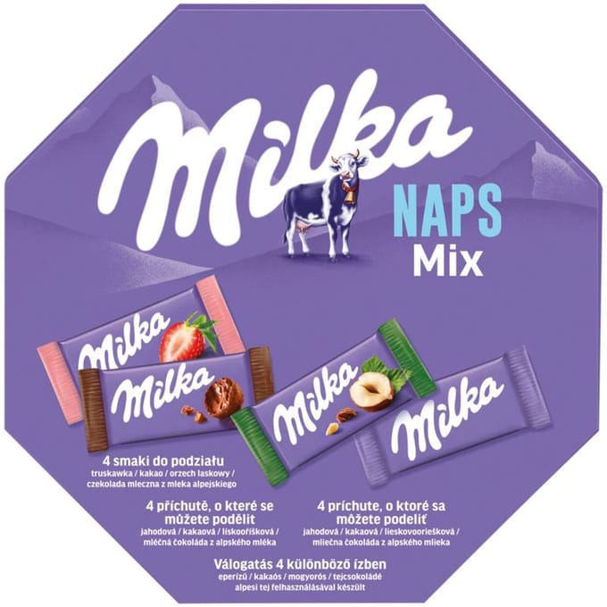 Milka Naps Mix Melkchocolade mix 138 g (27 stuks)